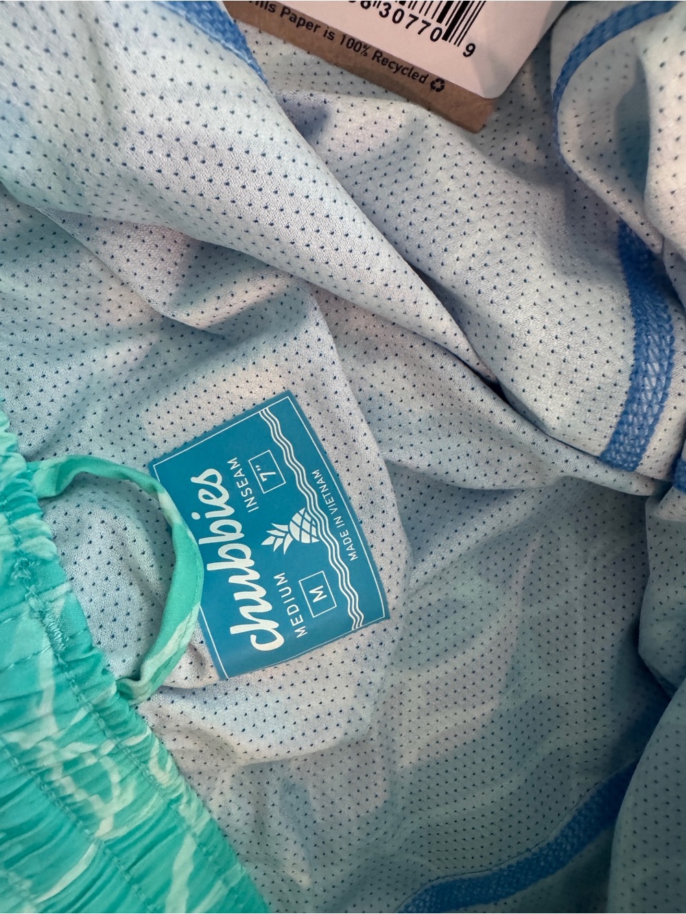 NWT Chubbies Mint Green and Blue Men's Swim Shorts Size Medium 7” - Picture 8 of 11